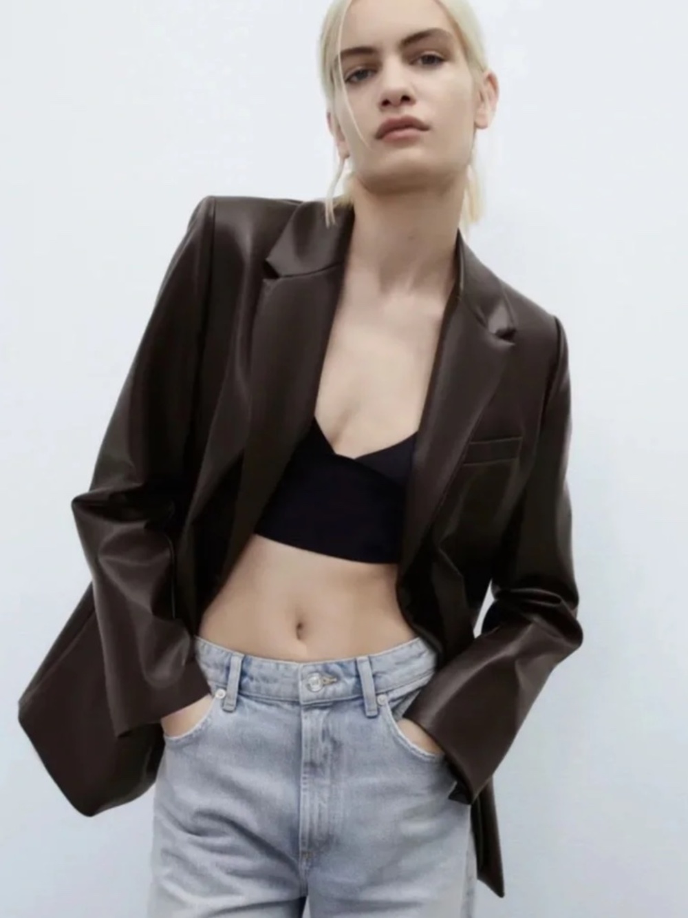 Zara Faux Leather Brown Jacket 4661/714